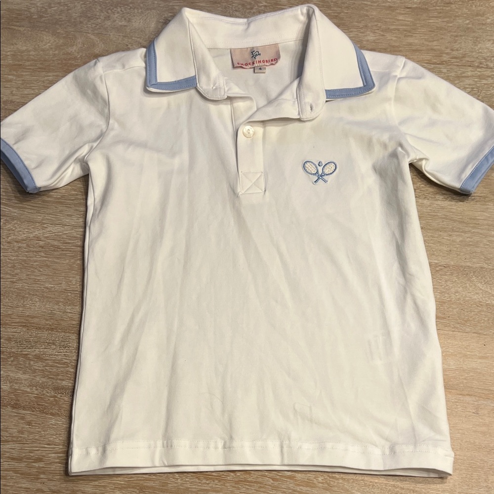 Smocking bird size 4T cotton spandex polo EUC